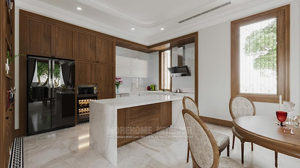 Morehome chuyên thiết kế, thi công và sản xuất các mẫu tủ bếp đẹp cho nhà chung cư, nhà phố, biệt thự tại Hà Nội, Đà Nẵng, Hải Phòng, Tp HCM cùng các tỉnh thành lân cận. Tủ bếp