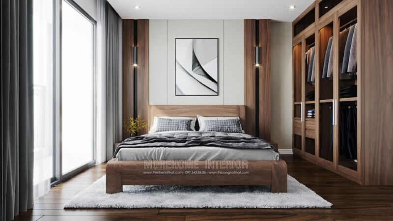 Thiết kế phòng ngủ hiện đại với nội thất đồ gỗ Thiết kế chung cư