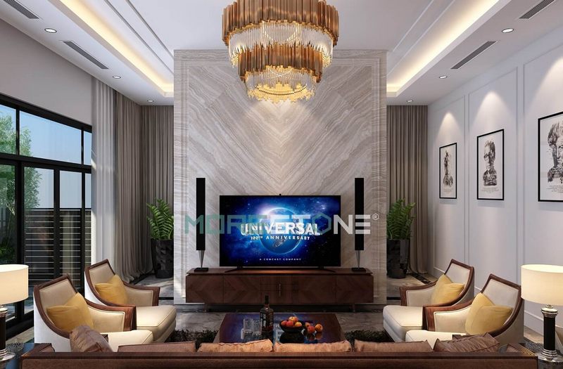 Mẫu thiết kế phòng khách phong cách hiện đại sang trọng với nội thất gỗ cao cấp dành cho chung cư, biệt thự, nhà phố