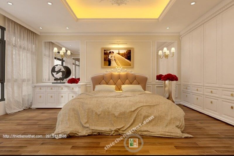 Tạo ra một thiết kế nội thất cho phòng ngủ của căn hộ chung cư đầy sang trọng và tinh tế.